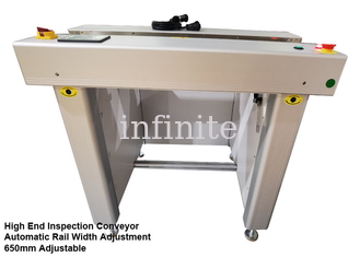Convoyeur simple d'inspection de carte PCB de SMT de rail avec l'ajustement automatique de largeur de rail 650mm