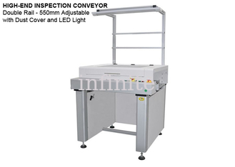 Convoyeur d'inspection de carte PCB haut de gamme avec couvercle anti-poussière et lumière LED largeur maximale de 550 mm