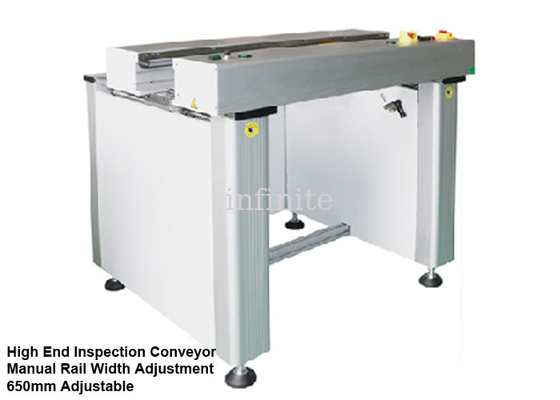 Convoyeur à bande modulaire d'inspection de carte PCB de conception 650mm avec la largeur manuelle de rail
