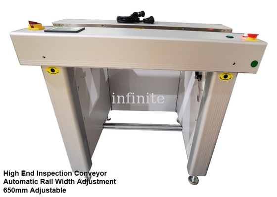 Convoyeur simple d'inspection de carte PCB de SMT de rail avec l'ajustement automatique de largeur de rail 650mm