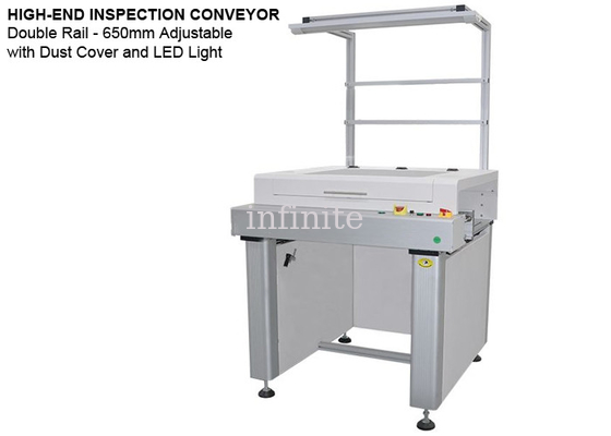 haut de gamme de double rail de convoyeur d'inspection de carte PCB de 0.8m à de 1m avec la couverture anti-poussière
