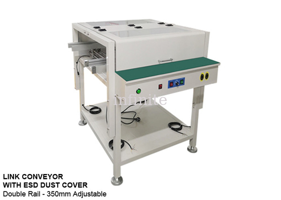 Double acier inoxydable de bande de conveyeur de carte PCB de rail avec la couverture de la poussière d'ESD